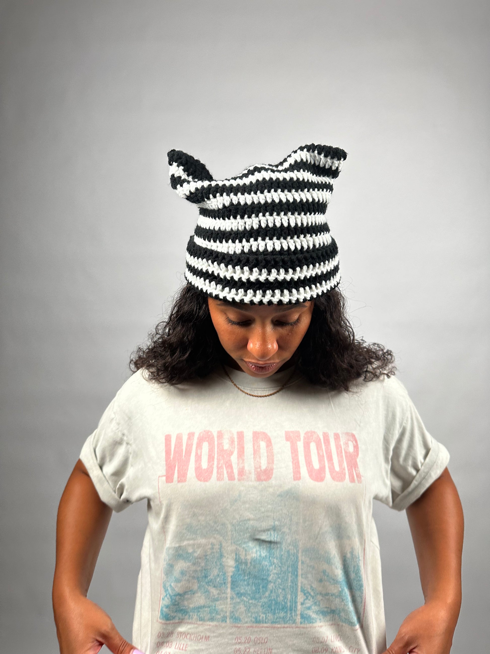 Striped Cat-Ear Beanie