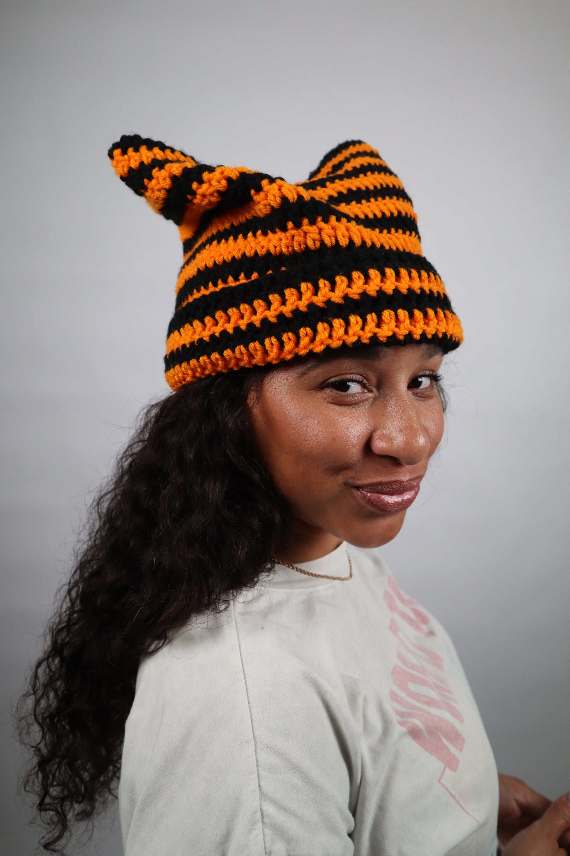 Striped Cat-Ear Beanie