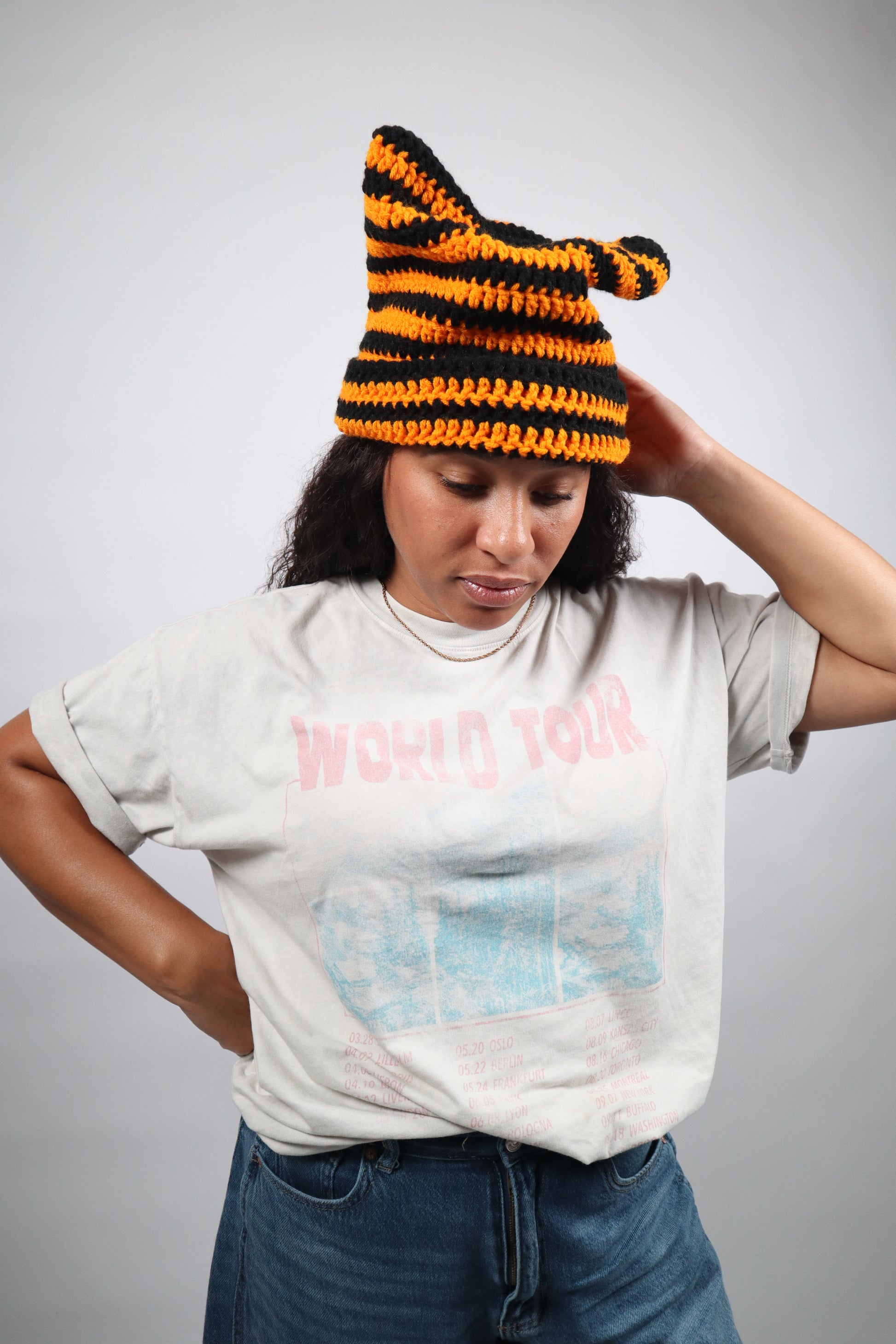 Striped Cat-Ear Beanie