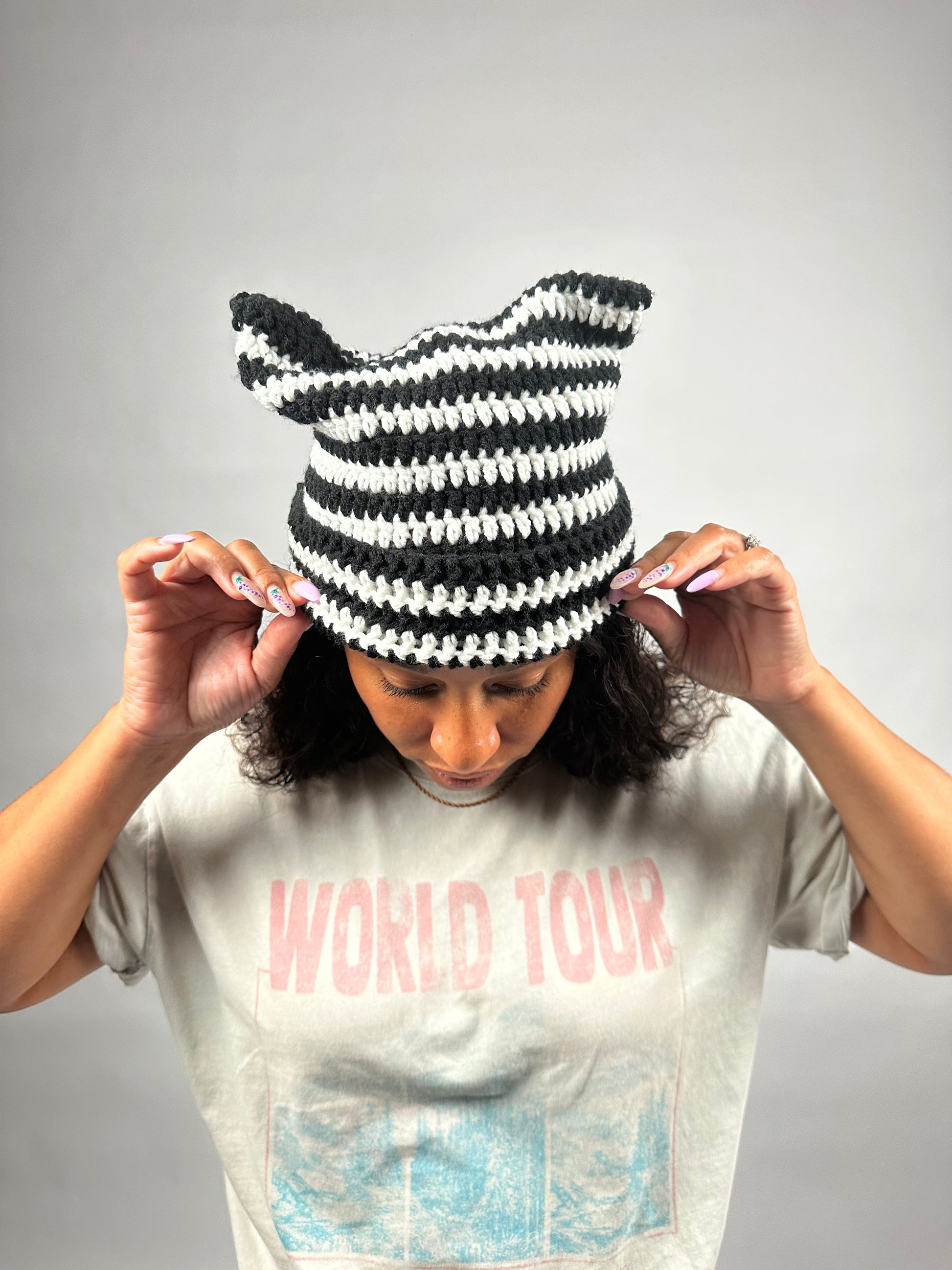 Striped Cat-Ear Beanie