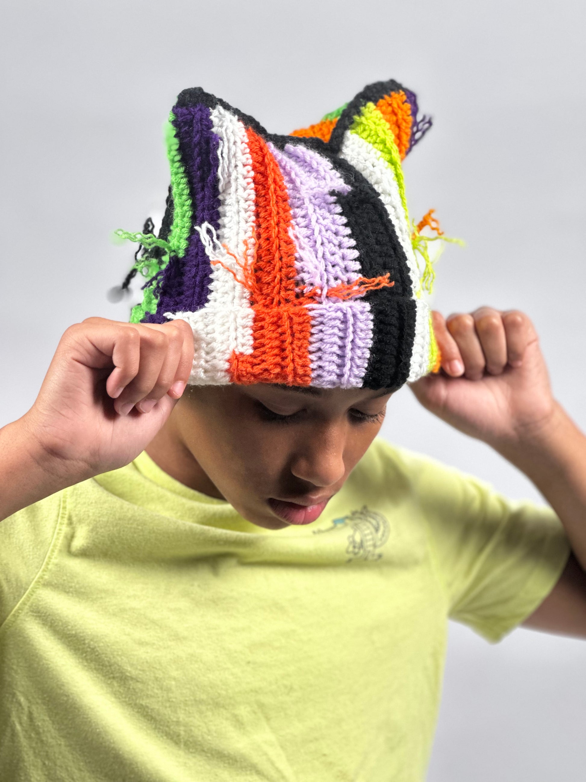 Scrappy Cat-Ear Halloween Beanie