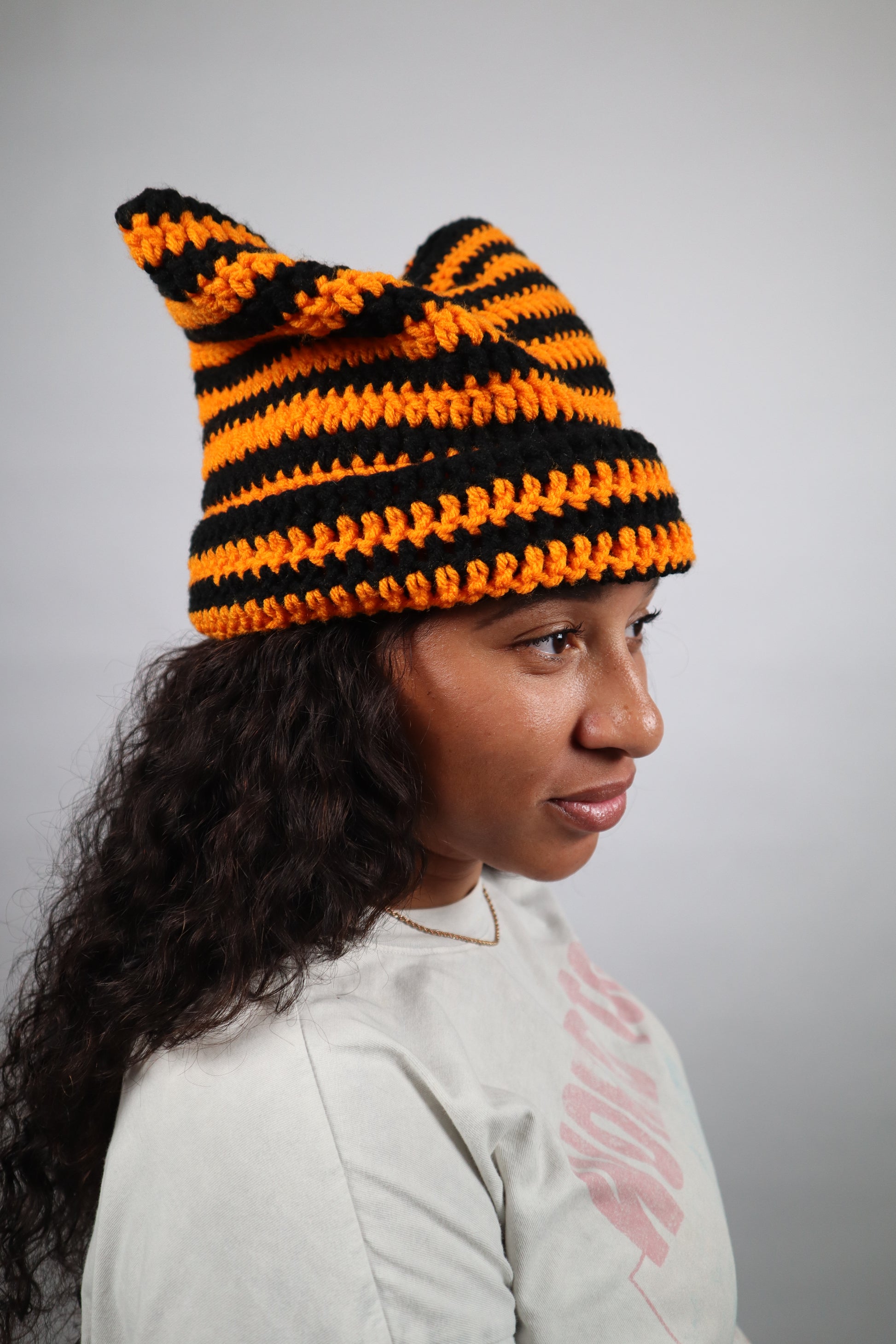 Striped Cat-Ear Beanie