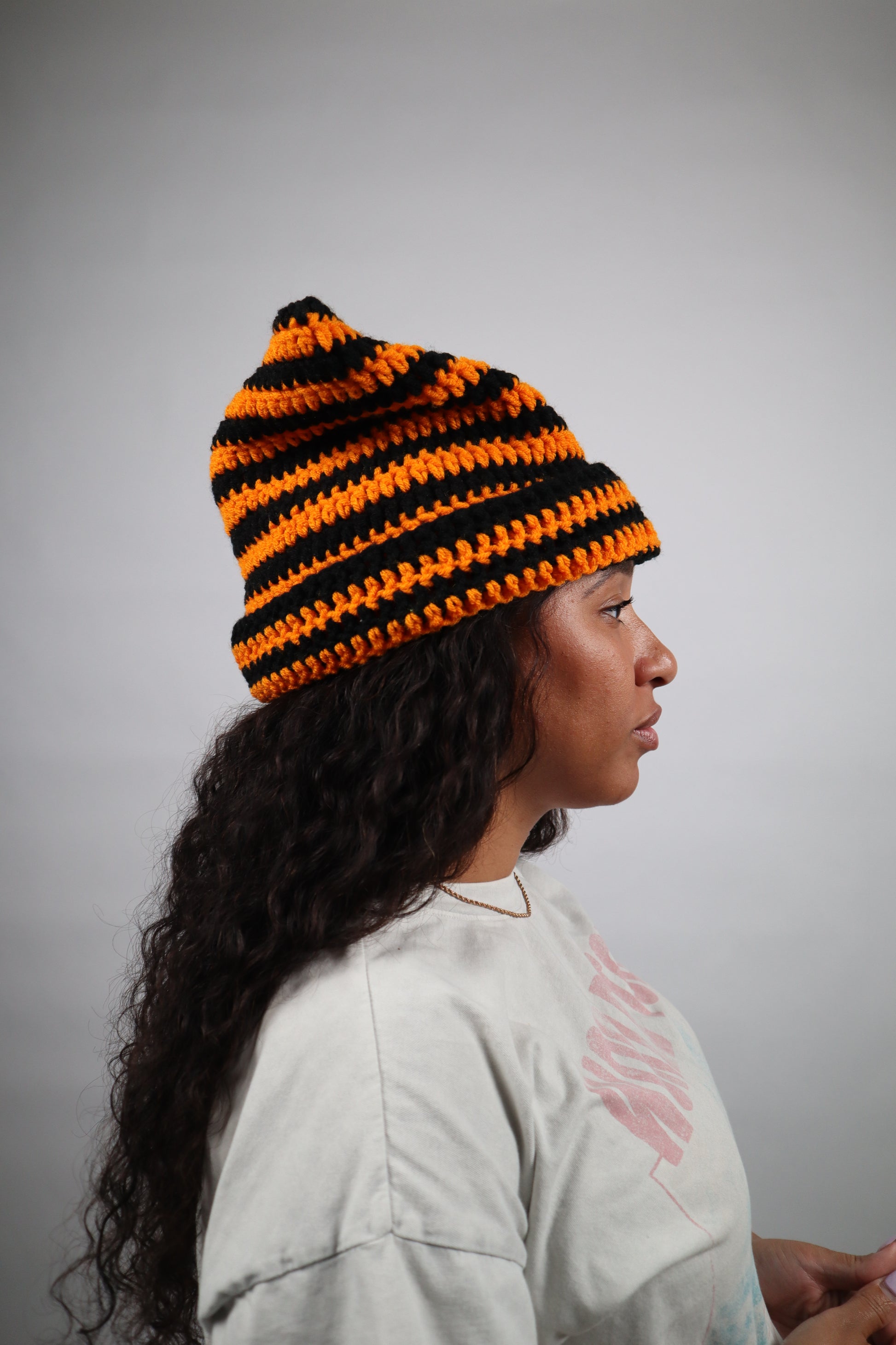 Striped Cat-Ear Beanie