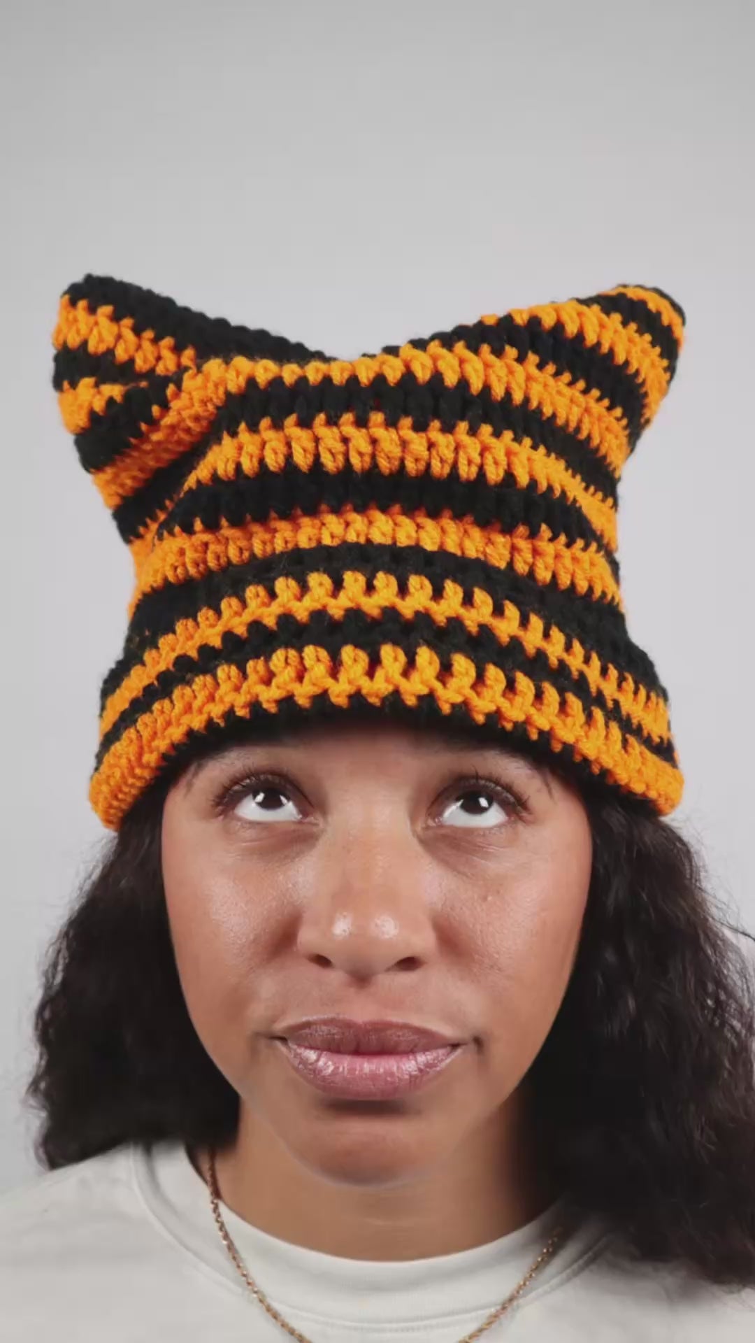 Striped Cat-Ear Beanie