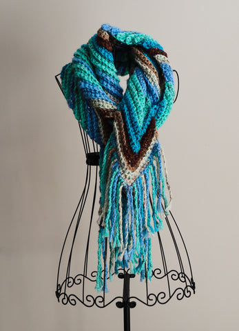 Blue Multi-Color Scarf