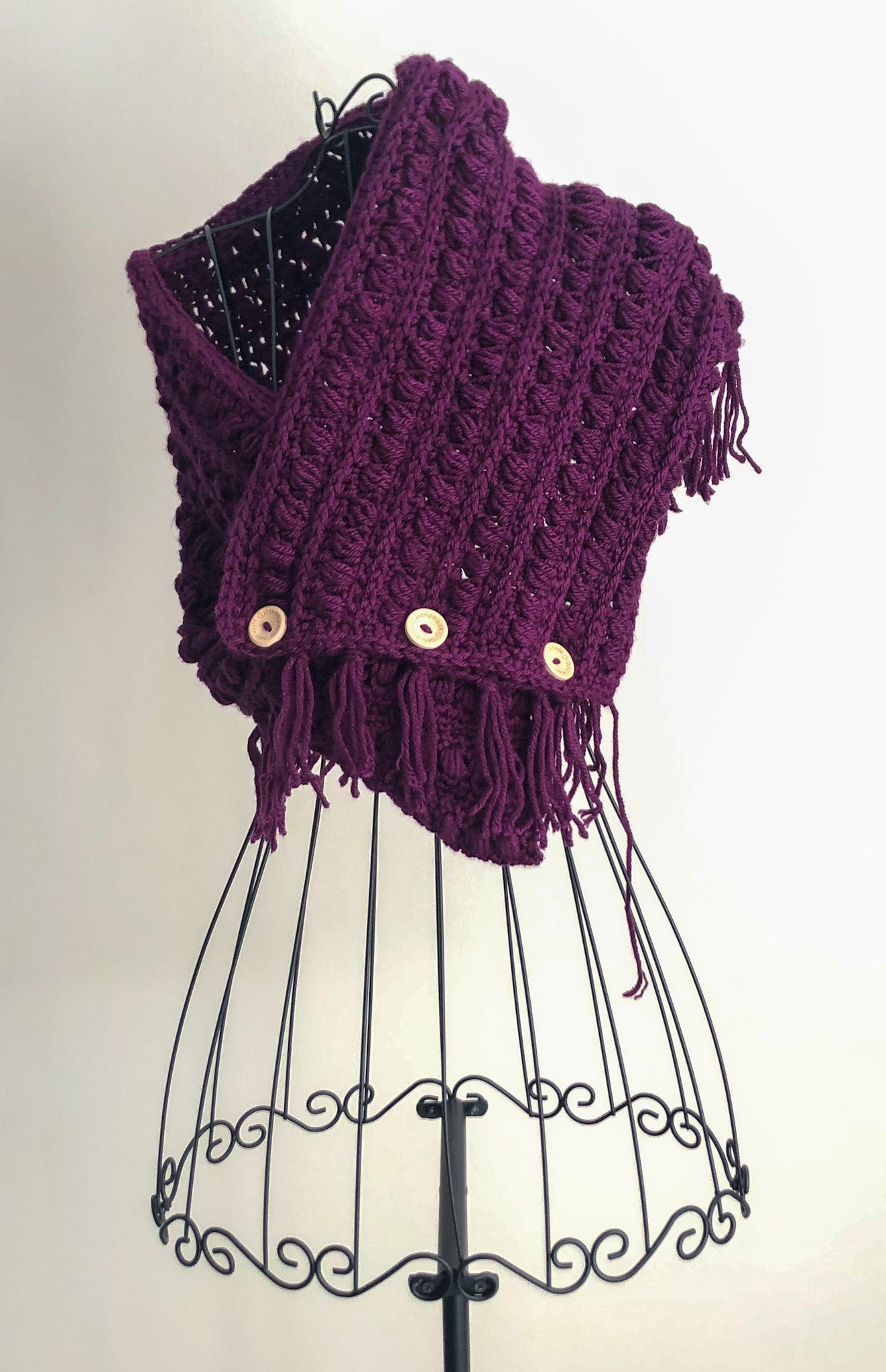 Purple Vanity Scarf with Buttons